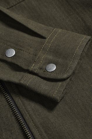 Khaki Long Sleeve Utility Zip Shirt (3-16yrs)